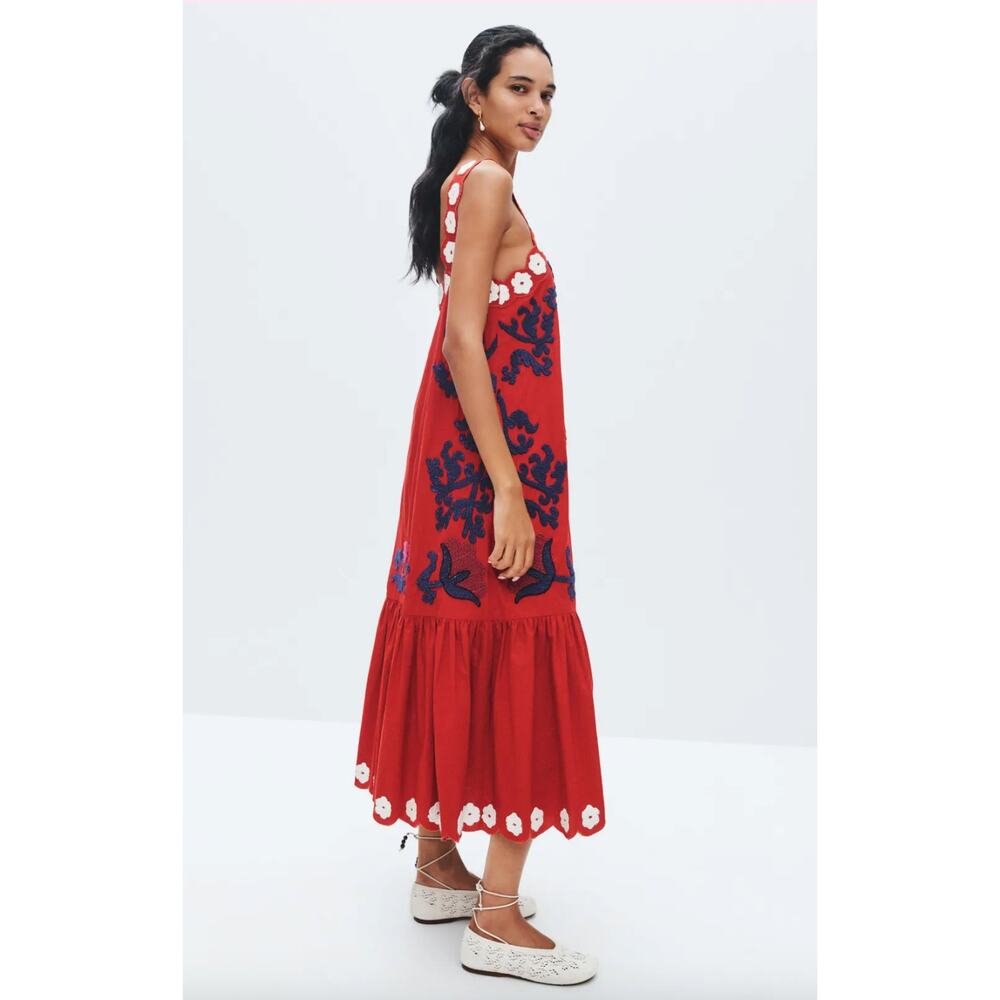 Sea New York Catrine Applique Tank Dress in Red Size XS - Picture 3 of 10